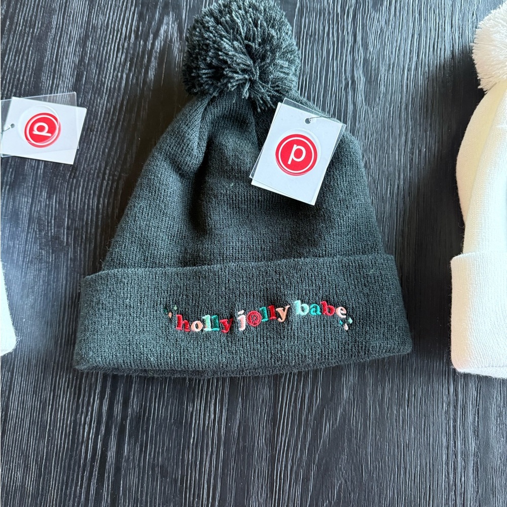 Pure Barre Holly Jolly Babe Pom-Pom Beanie - Dark Gray